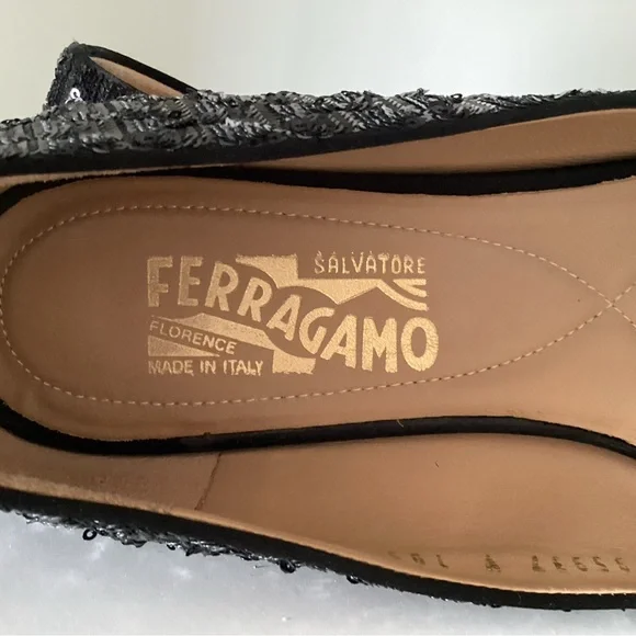 Salvatore Ferragamo ‘Varina’ Sequin Flats, Size 8 - Picture 8 of 11